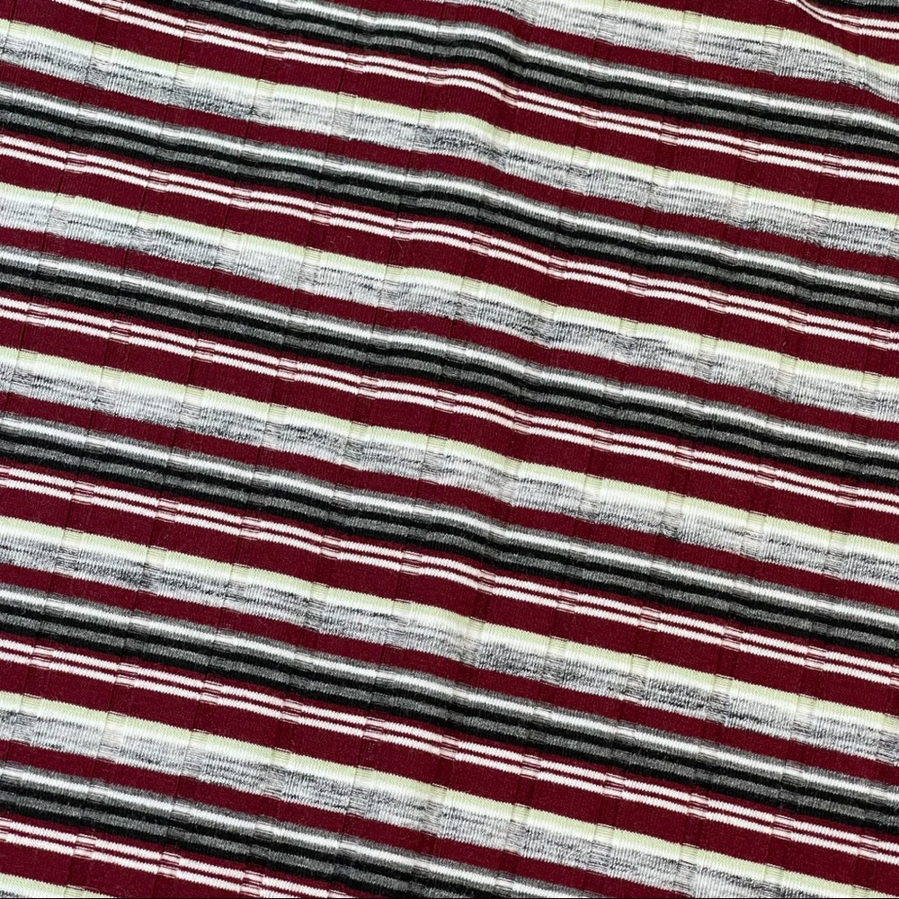 POL size large black, grey, red, cream, & white striped bodysuit, snap bottom - Picture 5 of 16